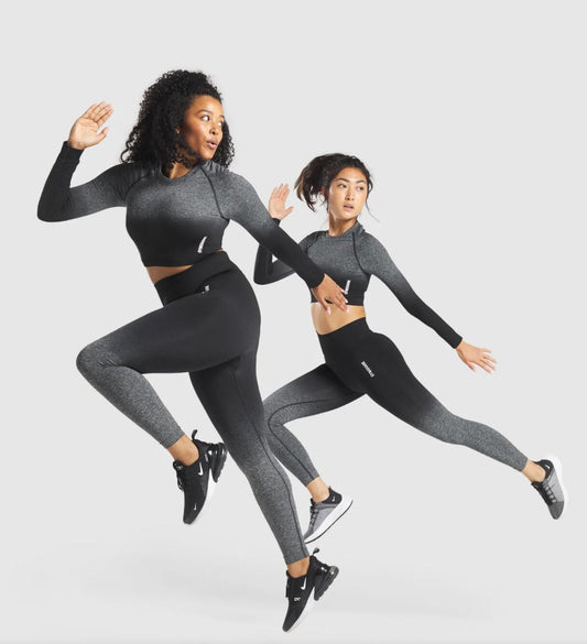 GLCT4121 - Adapt Ombre Seamless Long Sleeve Crop Top