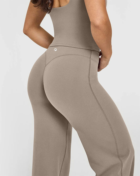 OQ503 - High Waist Stretch Casual Soft Straight Leg Bottoms