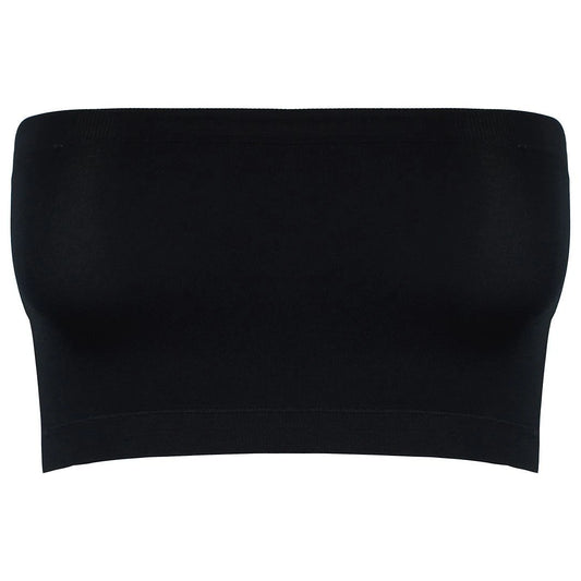 GLUW4528 - Seamless Womens Black Bandeau