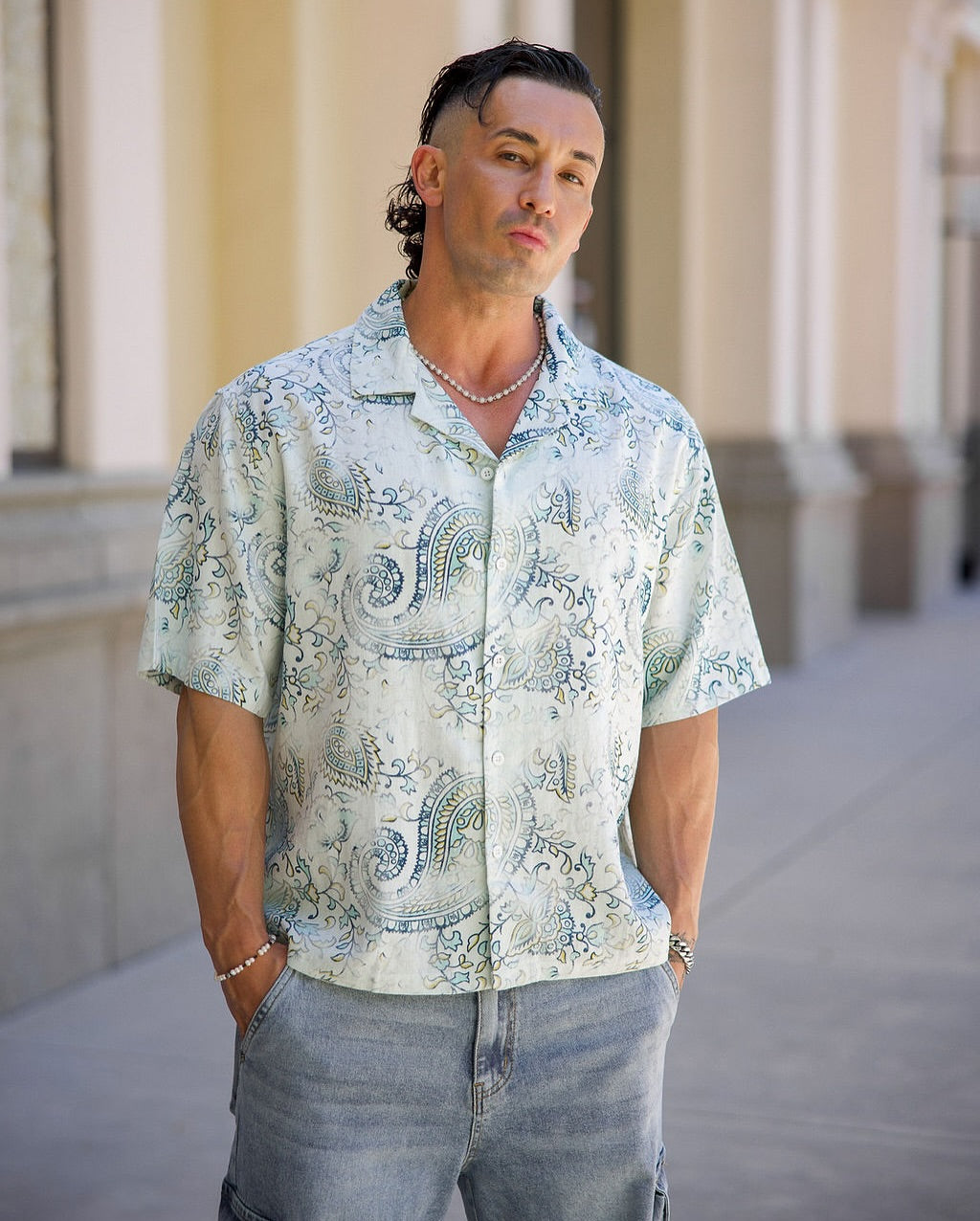 4093 - Mosaic Linen Button-Ups