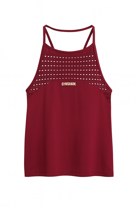 GLVT3912 - Energy Seamless Tank Top S Berry Perforated Workout Yoga Active Pilates