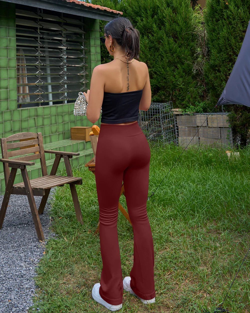 OQ501 - Ribbed Cross Over High Waist Lounge Pants