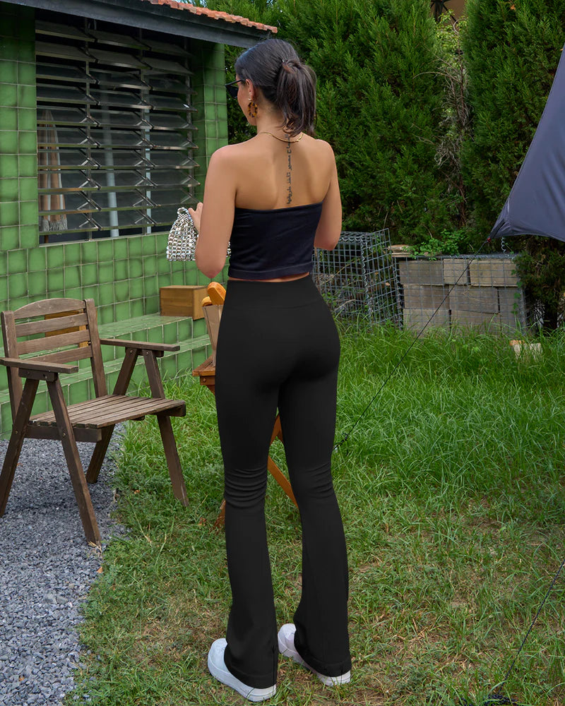 OQ503 - High Waist Stretch Casual Soft Straight Leg Bottoms