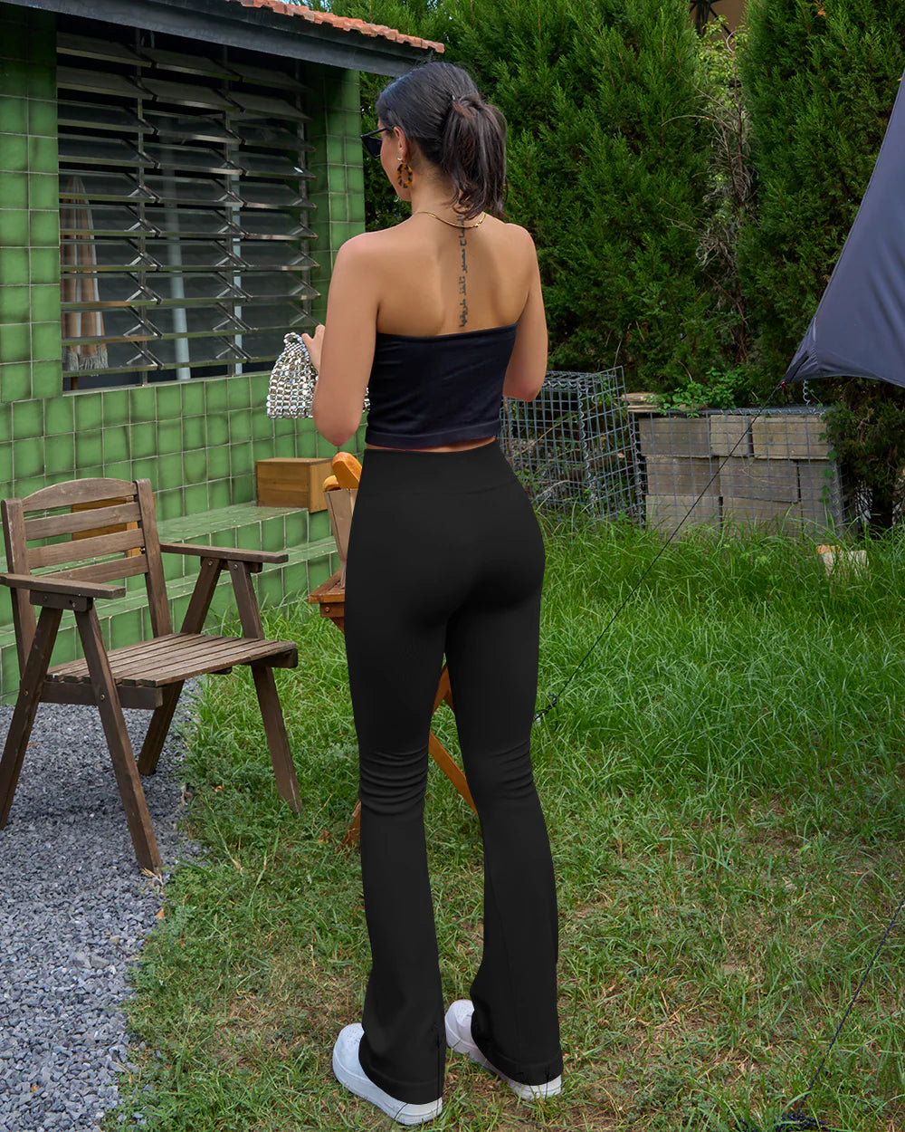 OQ501 - Ribbed Cross Over High Waist Lounge Pants