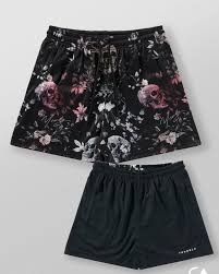 1111 - Skulls & Roses Reversible Shorts