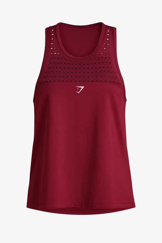 GLVT3912 - Energy Seamless Tank Top S Berry Perforated Workout Yoga Active Pilates