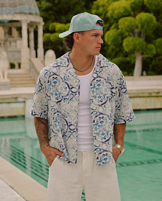 4093 - Mosaic Linen Button-Ups